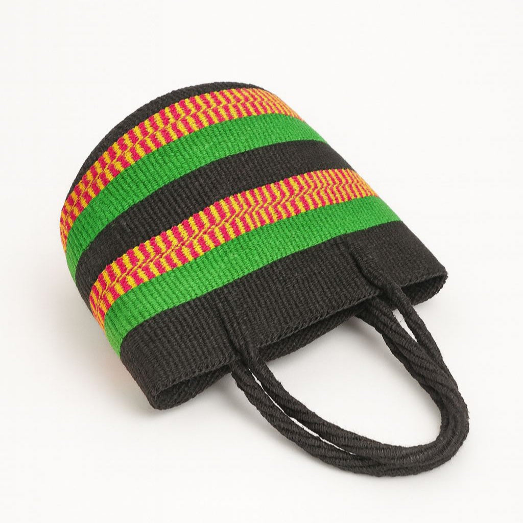 Handwoven Multicolor Striped Tote Bag – Eco-Friendly Style