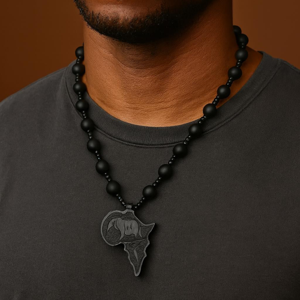 Men’s Black African Necklace – Bold & Timeless