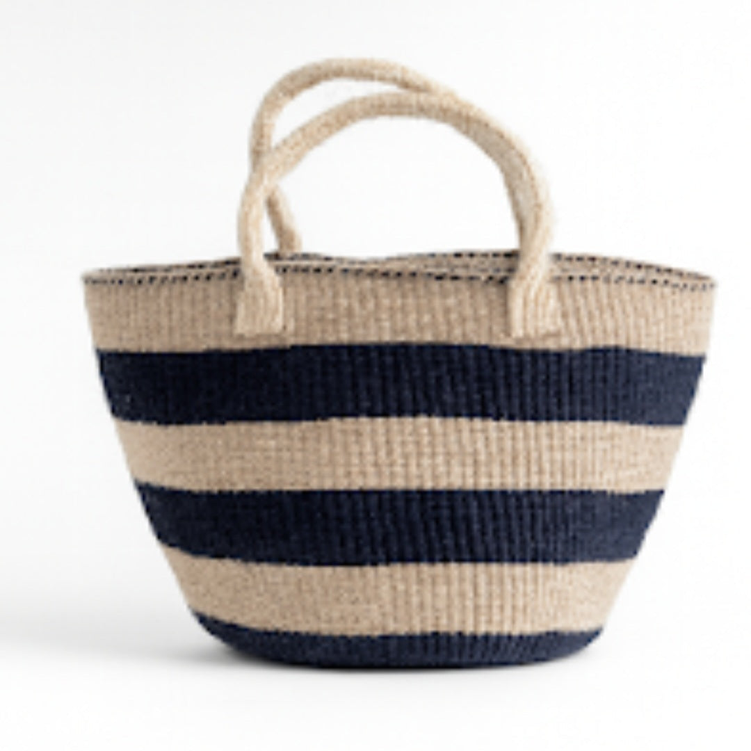 Classic Black & Natural Bucket Bag